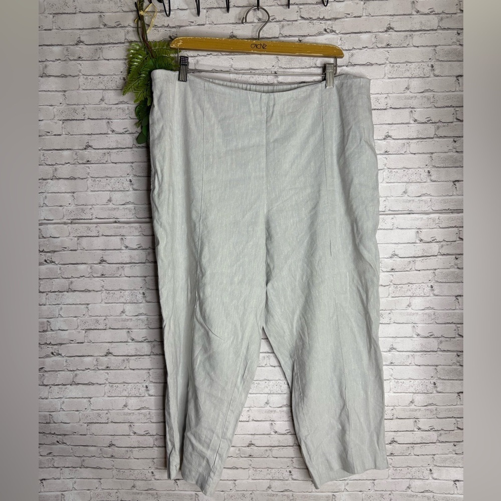 J. Jill Love Linen Gray Pull On Lagenlook Pants